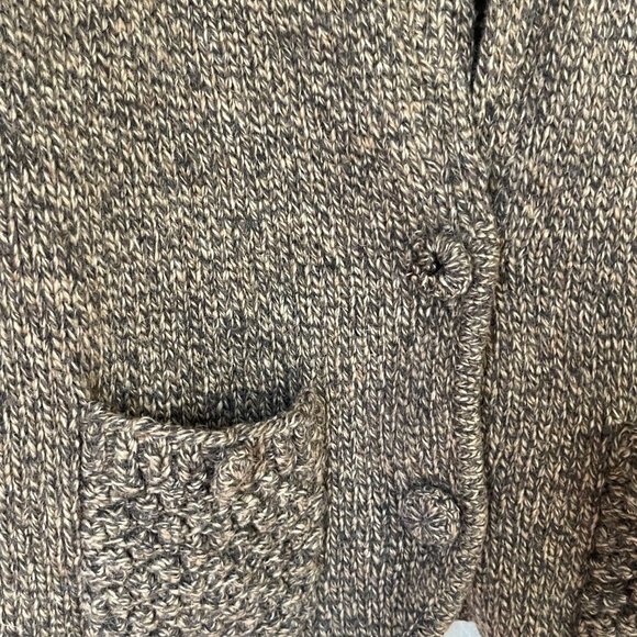 Dress Barn Women's Large Lambswool Cardigan Sweater Brown Chunky Buttons Pockets - Picture 5 of 6